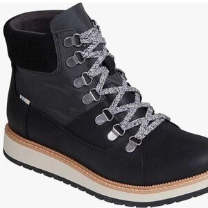 Toms Black Lace-Up Boots with Gray Accents - Women’s 8